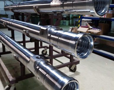 A close up of nuclear reactor components with special corrosion and wear resistant coatings.