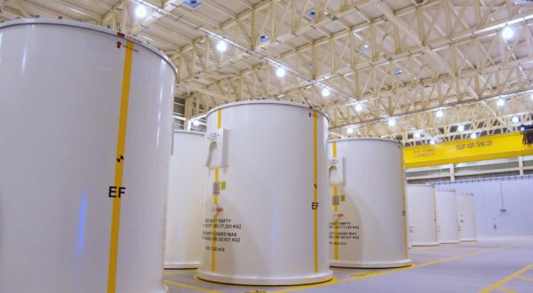 Removed reactor components from Darlington Nuclear GS are safely stored at the new Re-tube and Waste Processing Building.