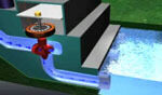 Cross section of water exiting a hydro station through the tailrace.