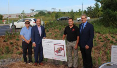 A ceremony was held in August to mark the completion of the centre island of the butterfly and herb garden.