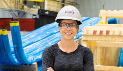 Sarah Town is currently inspecting feeders destined for Unit 3 refurbishment at the Darlington Nuclear Generating Station.