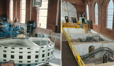 A view of the interior of OPG's Sidney Generating Station before and after the plant's turbine generator overhaul.