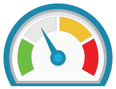 A dial graphic indicating "white" for good performance.