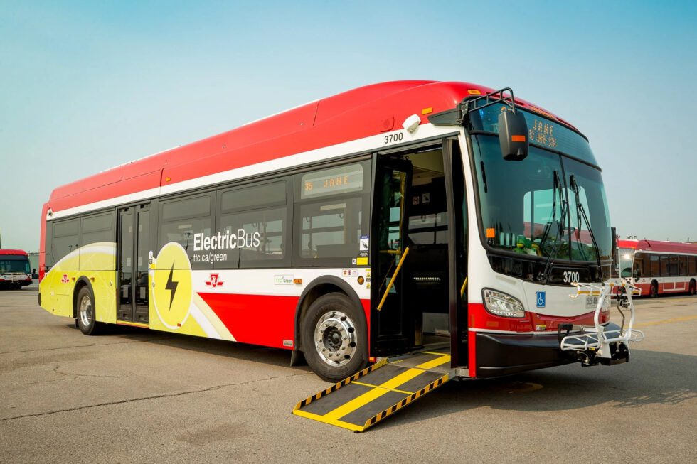 An electric TTC bus.