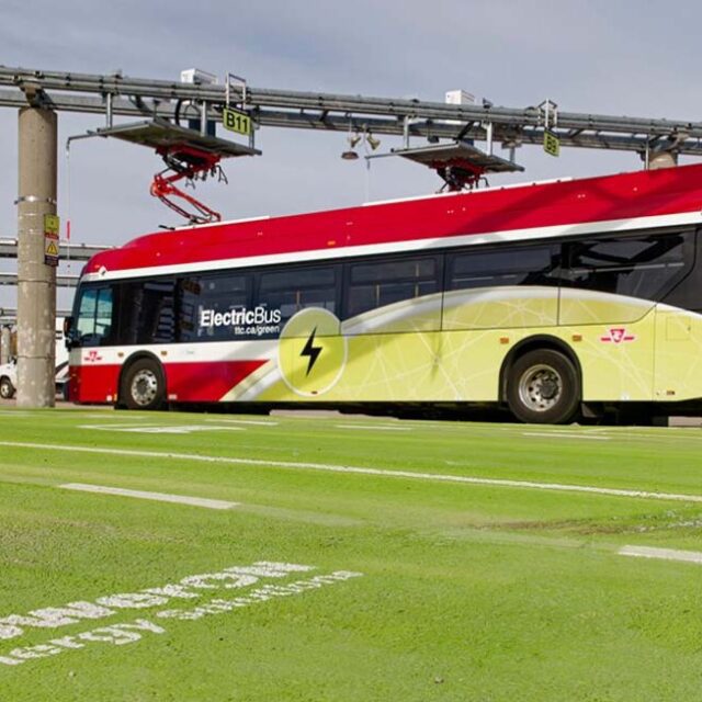 An electric bus from the Toronto Transit Commission