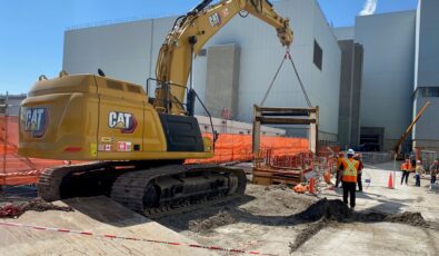 Voyageur workers help execute trenching and excavation for a water treatment plant at Darlington Nuclear.