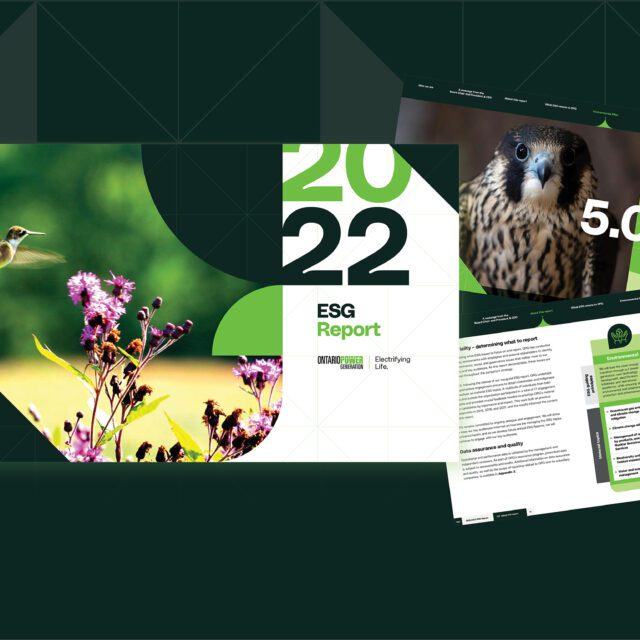 A view of the cover of OPG's 2022 ESG Report