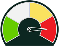 A dial indicating 'red' for poor performance.