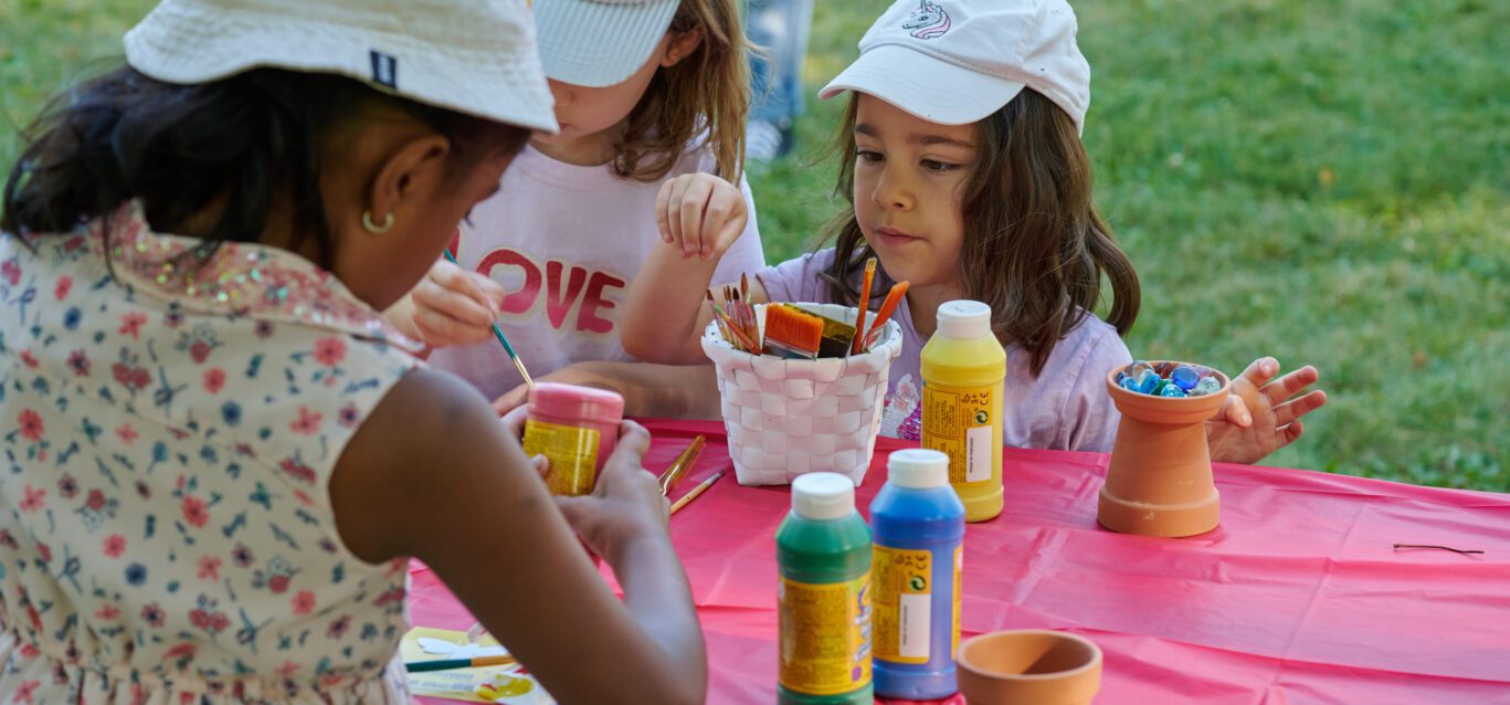Children enjoying crafts at OPG’s Tuesdays on the Trail program