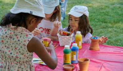 Children enjoying crafts at OPG’s Tuesdays on the Trail program