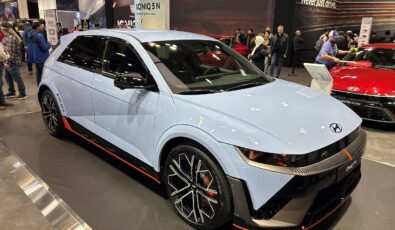 Hyundai's electric Ioniq 5 N at the 2024 Canadian International AutoShow.
