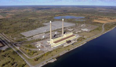 An aerial view of Lennox Generating Station.