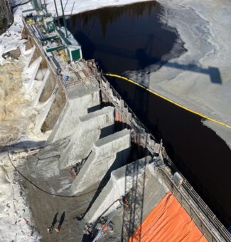 The Frederick House Lake Dam in northeast Ontario is currently being rehabilitated.