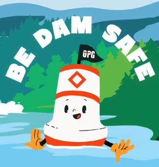 Bobby the buoy says Be Dam Safe!