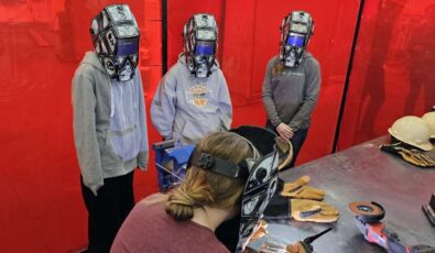 Students from Opeongo High School attend a "Women in Trades" event.