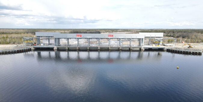 Completed works, upstream side, Adam Creek sluiceway, Fall 2024